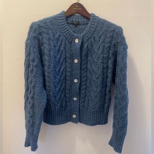 Rails Blue Cable-Knit Cardigan